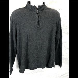 Chaps men’s XL 1/4 ZIP collared sweater GREY color with C logo